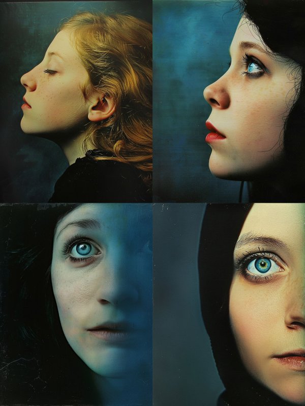 Ethereal Gazes in Blue Light