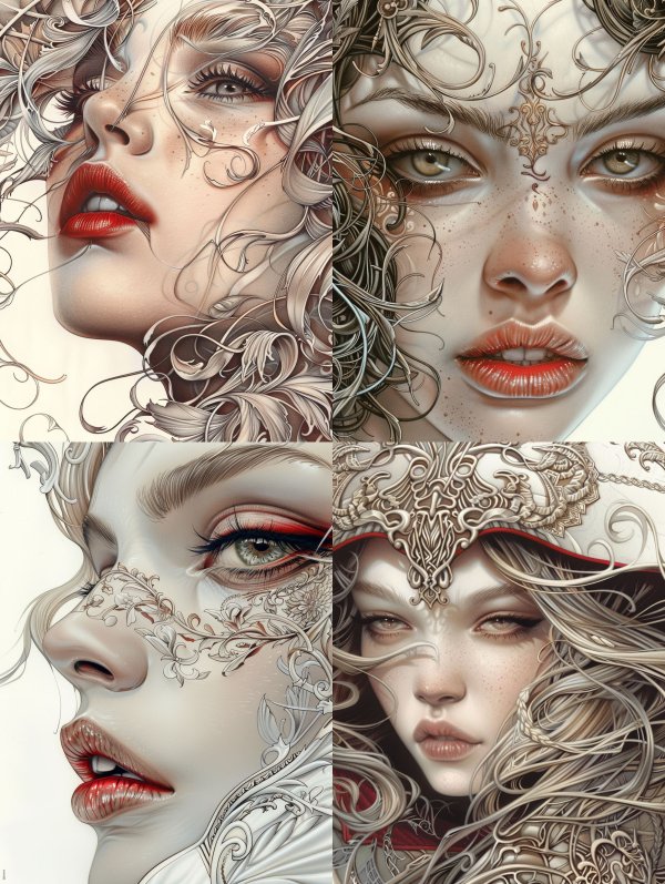 Ethereal Filigree Portrait of Grace