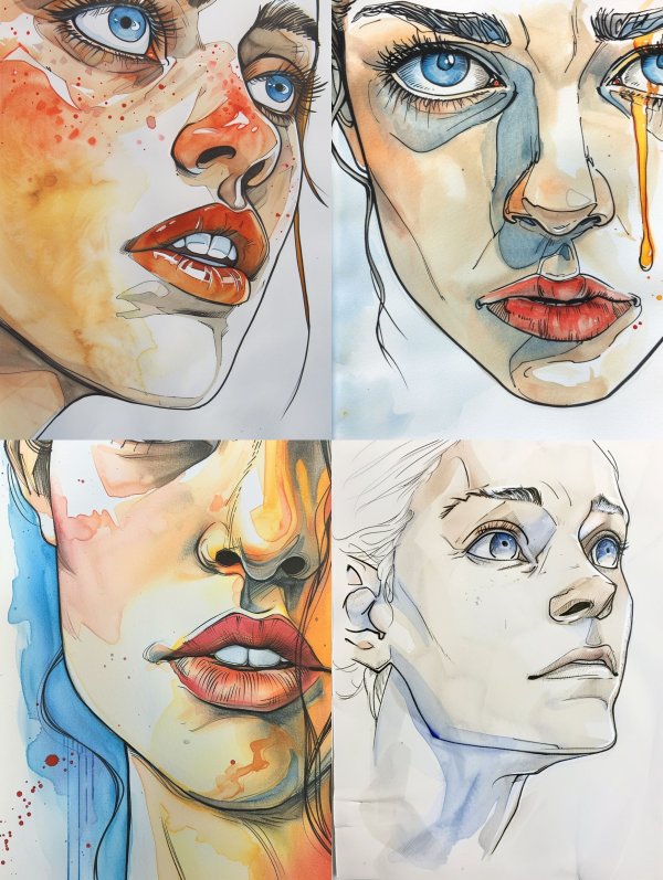 Ethereal Watercolor Portrait Study