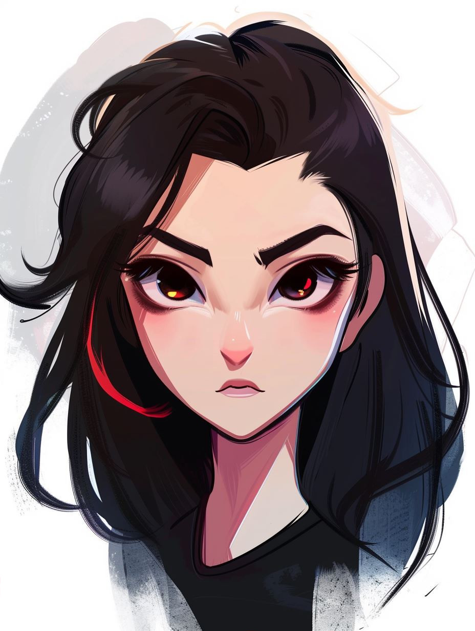 Crimson Brushstroke Muse