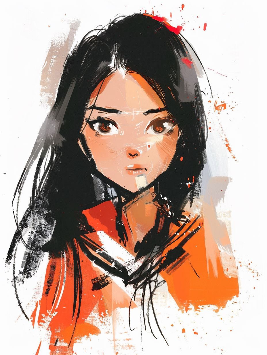 Crimson Brushstroke Muse