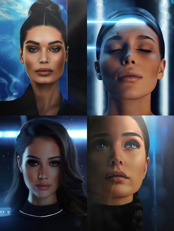 Futuristic Cybernetic Portrait Series