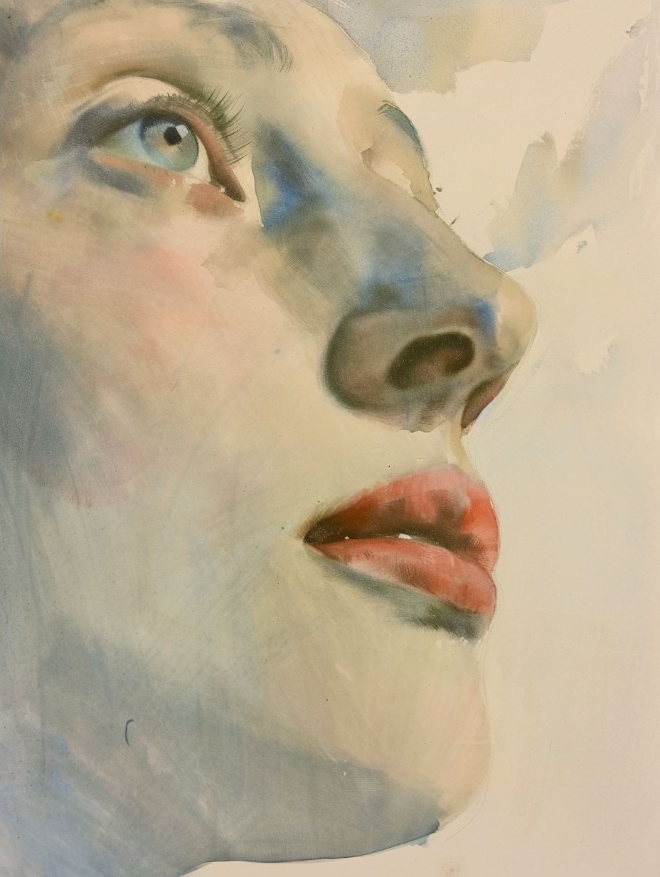 Ethereal Watercolor Portrait Study