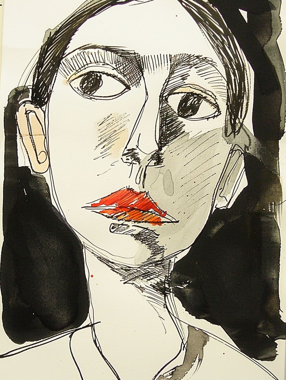 Crimson Ink Portrait