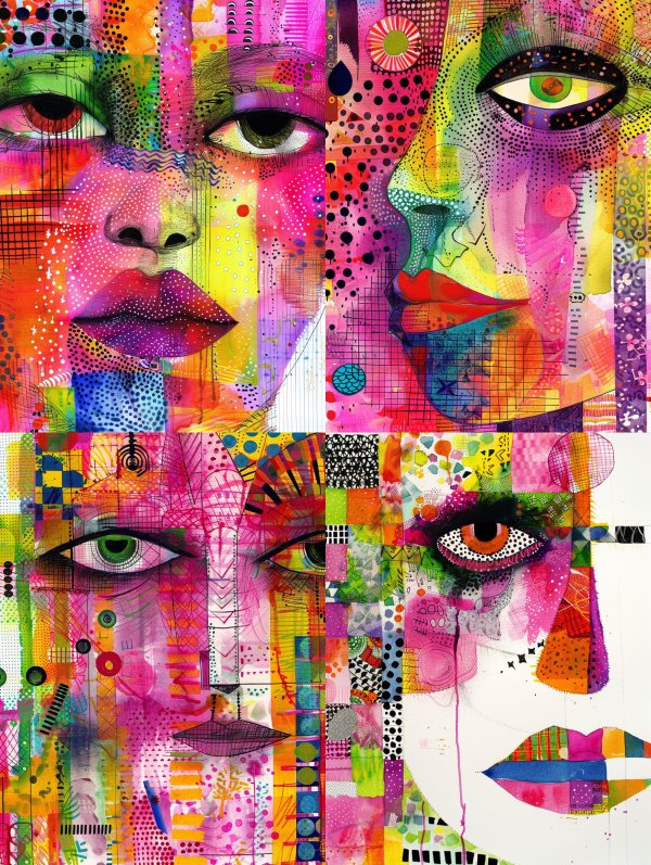 Prismatic Fragmented Portrait Study
