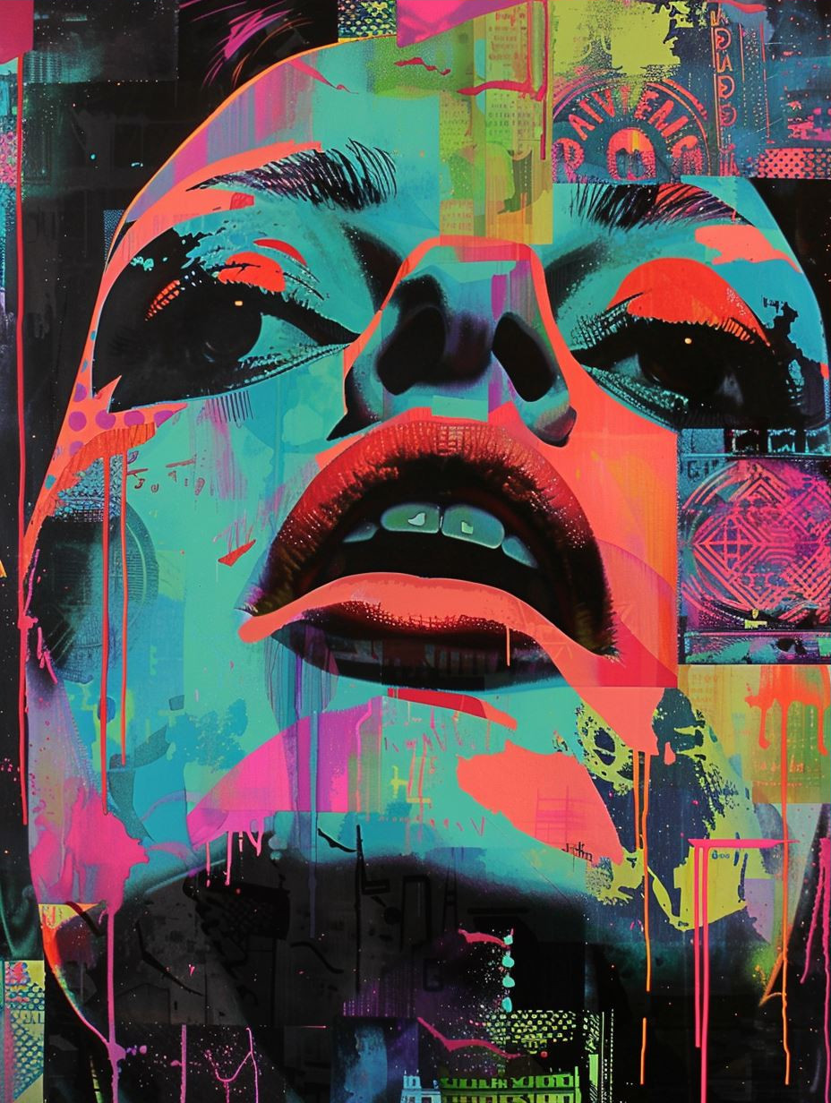 Neon Glitch Portrait