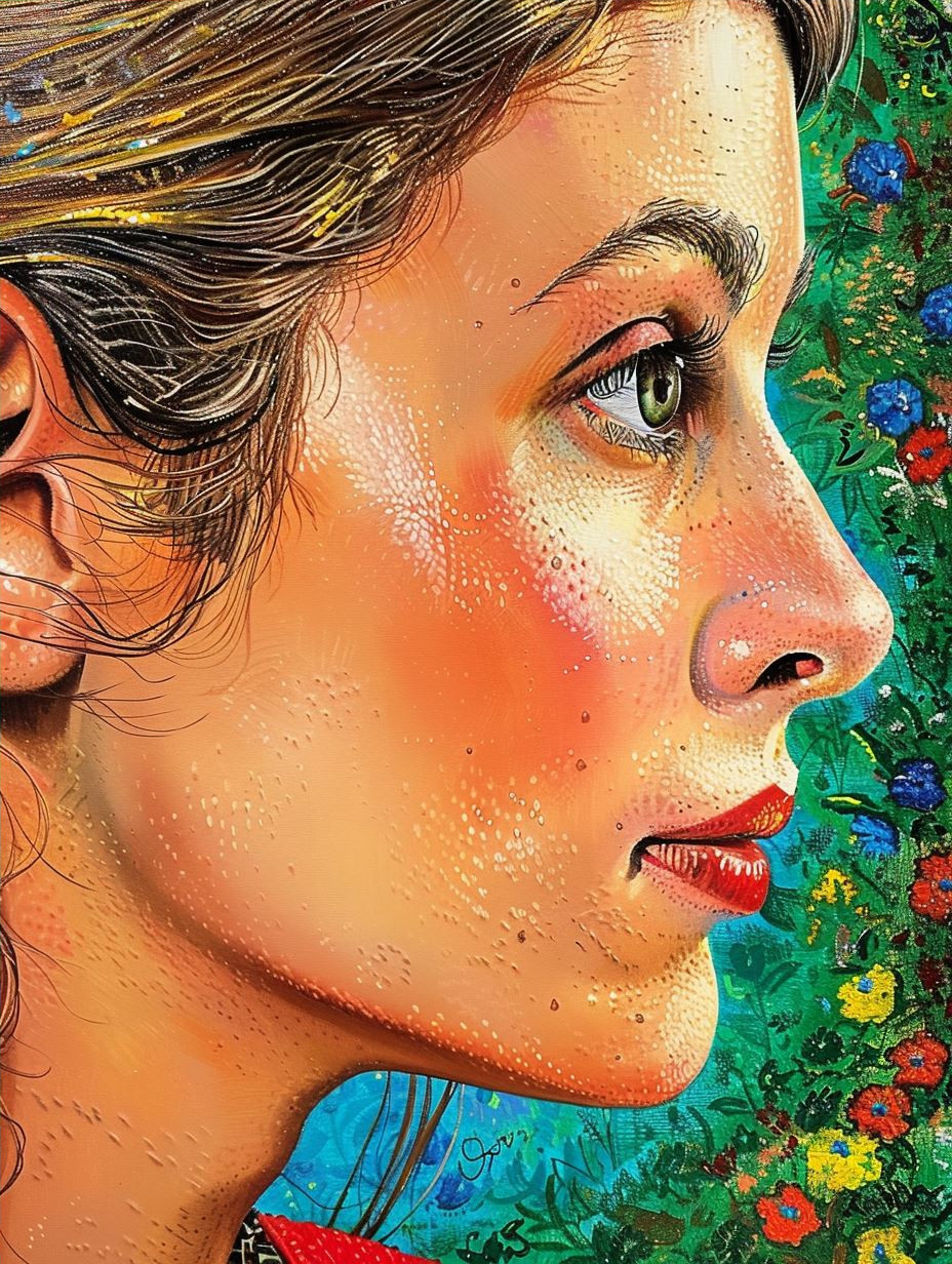 Hyper-Realistic Freckled Portrait Study