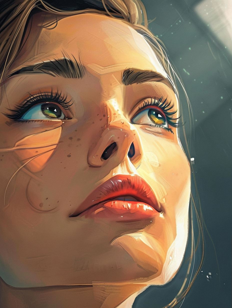 Luminous Gaze Digital Portrait