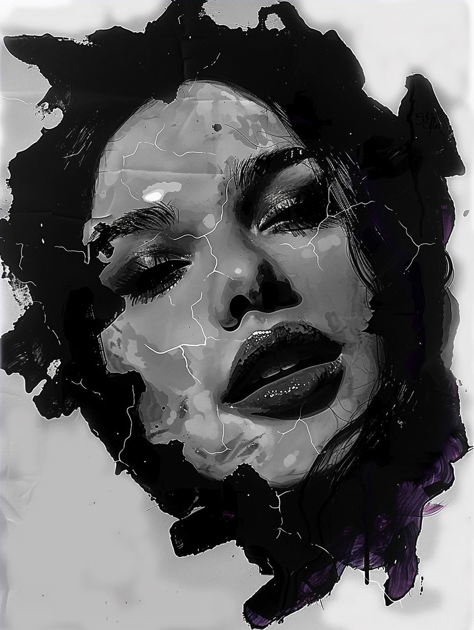 Ethereal Violet Cosmic Portrait