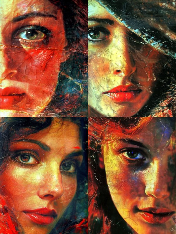 Crimson Texture Portrait
