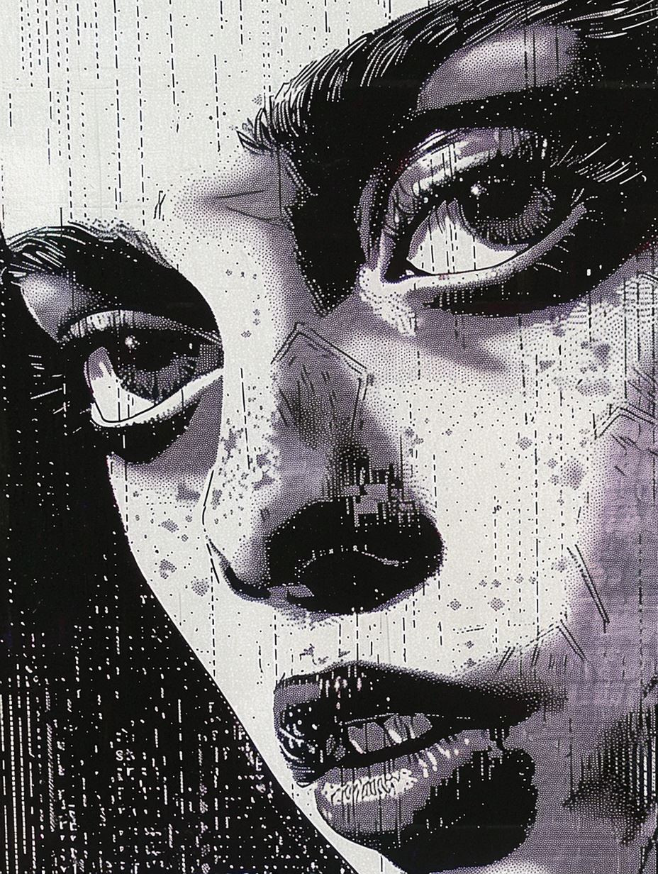 Gritty Noir Ink Portrait