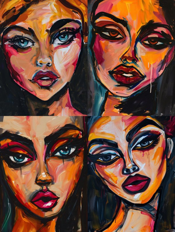 Vibrant Expressionist Portrait Study