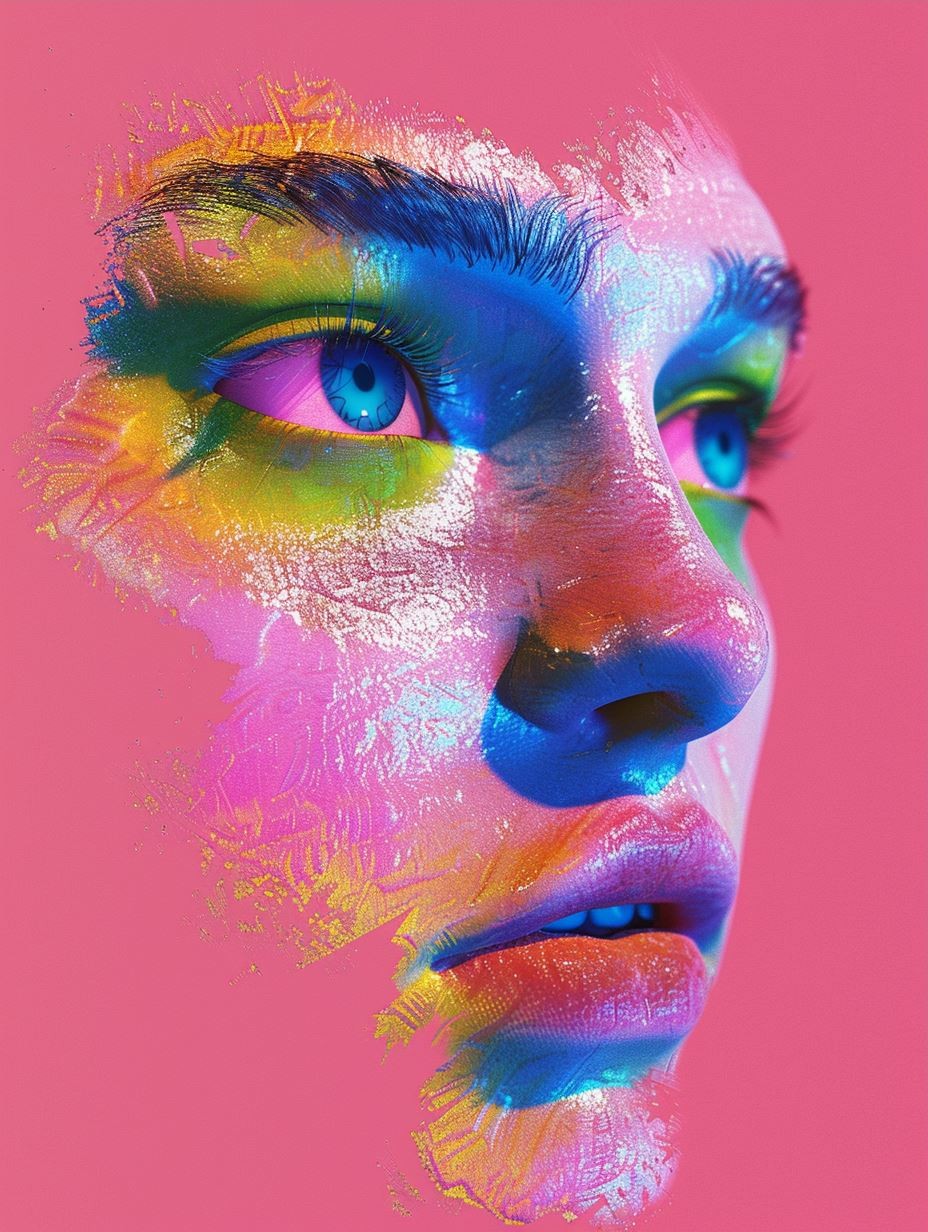 Neon Cosmic Visage - Image 3