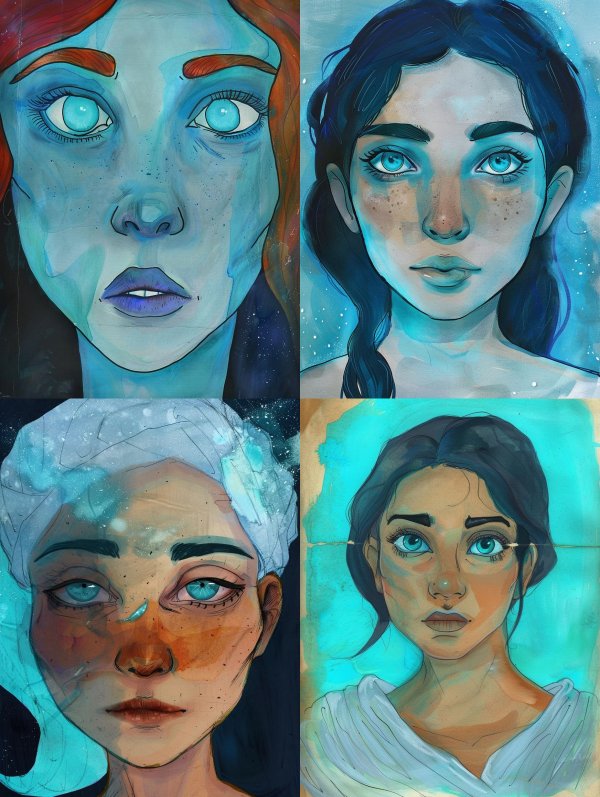 Ethereal Azure Gaze Portrait