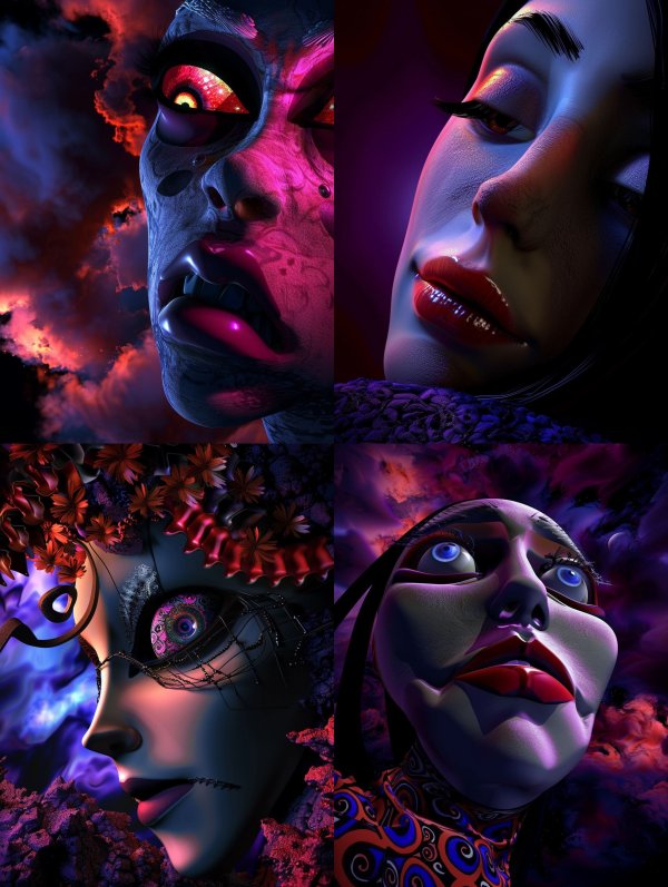 Neon Gothic Ethereal Portraits