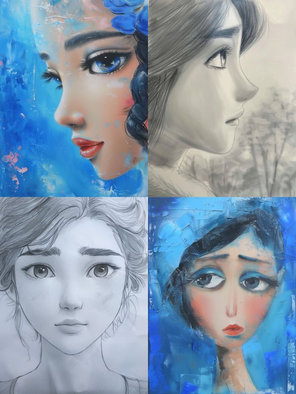 Ethereal Azure Dream Portrait