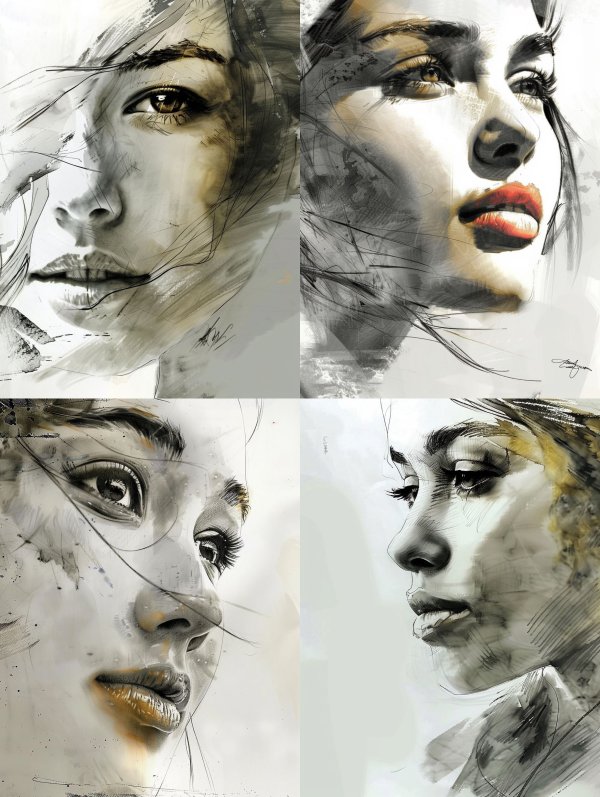 Ethereal Charcoal Portrait Studies