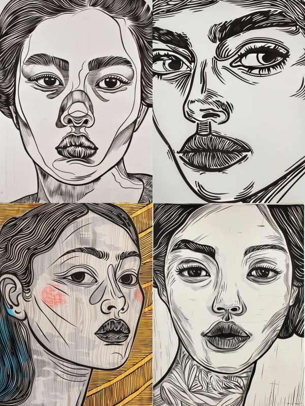 Ink Contour Portrait