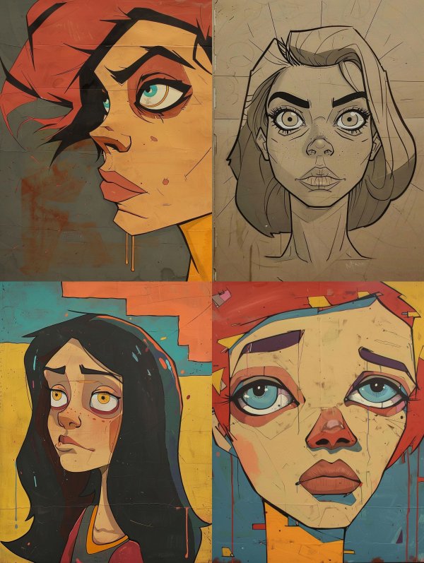 Melancholic Modern Digital Portraits