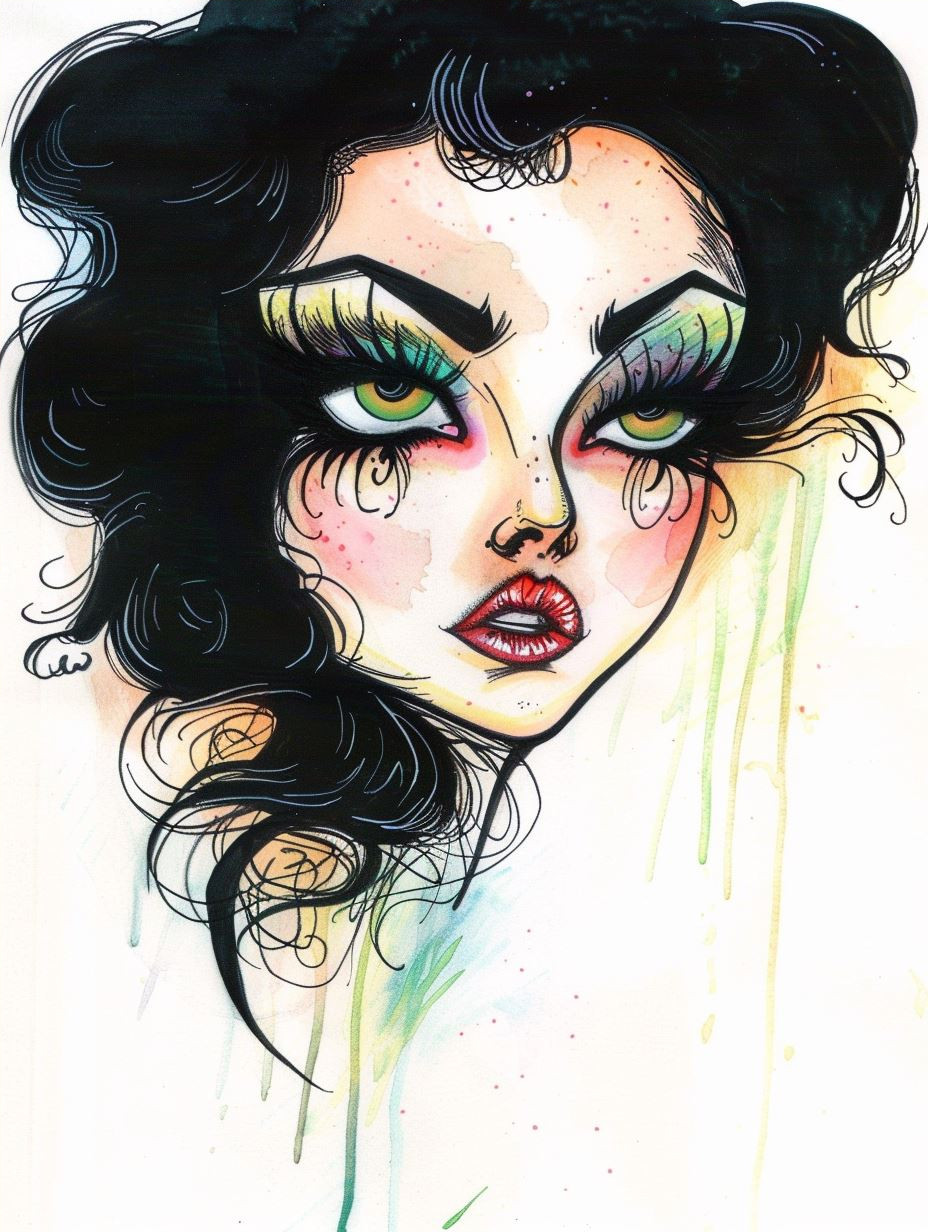 Ethereal Watercolor Portrait Study