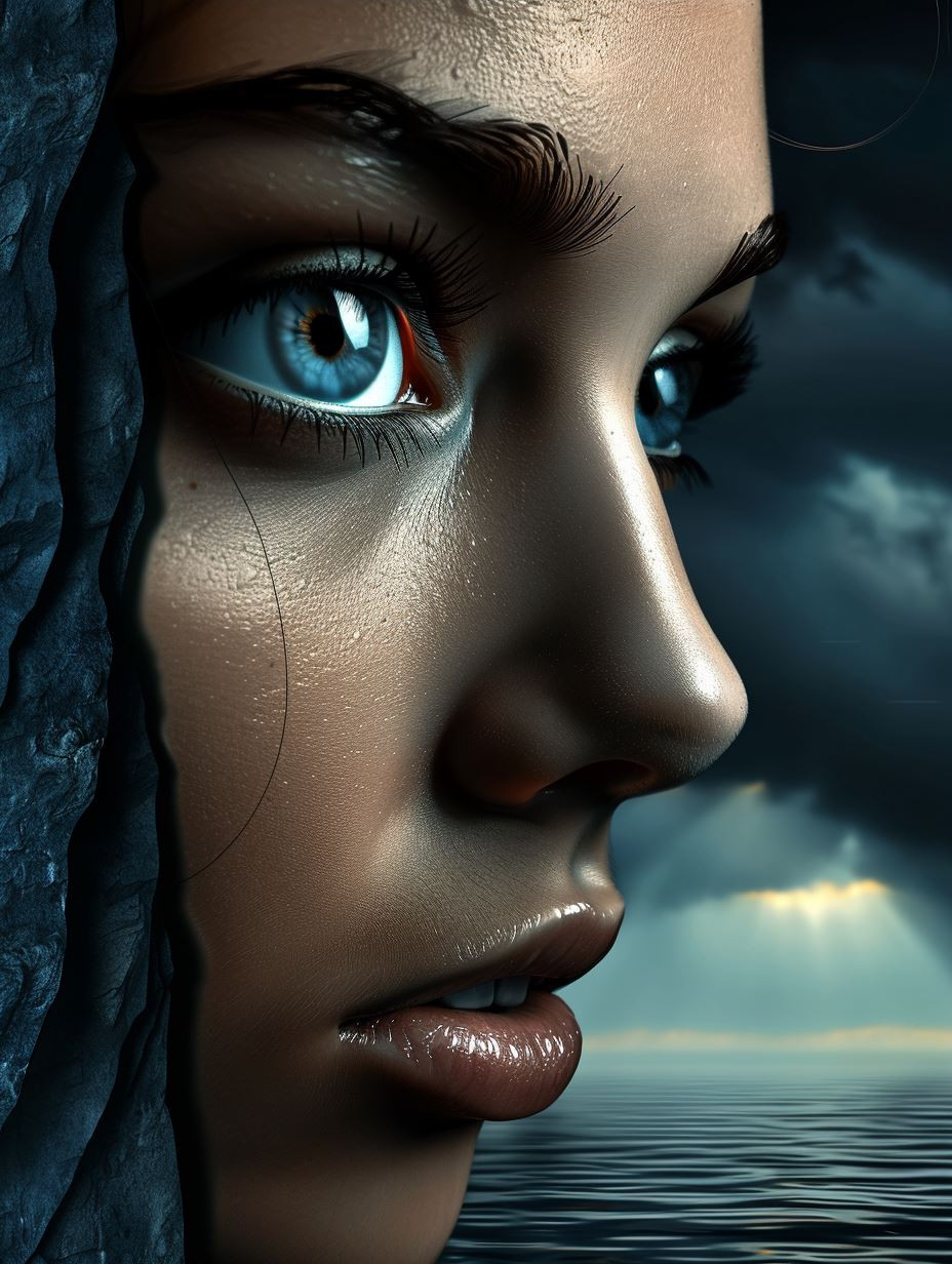 Ethereal Gaze in Cosmic Mist