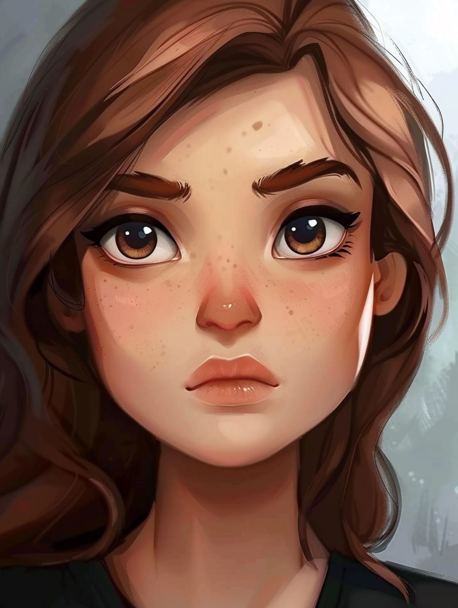 Soft Gaze Digital Portrait
