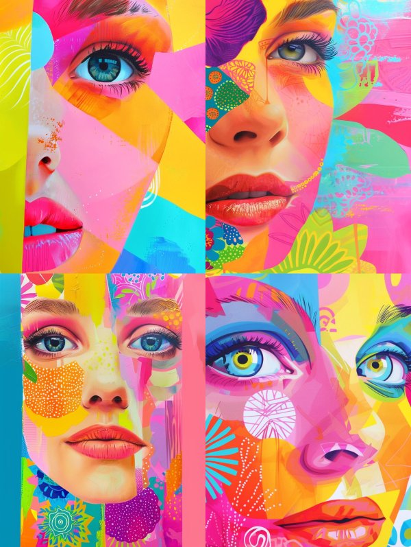 Vibrant Neon Abstract Portraits
