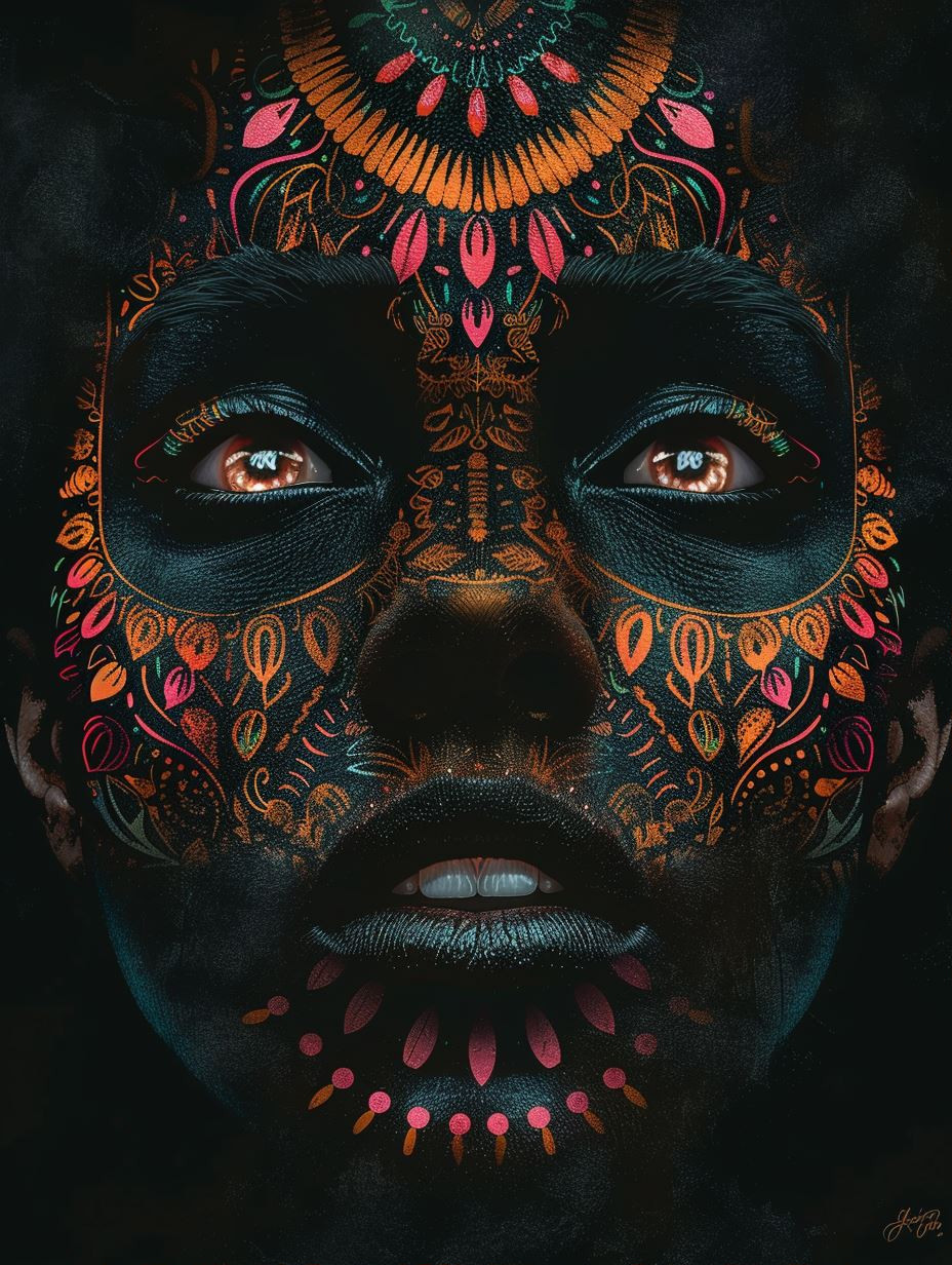 Neon Tribal Ethereal Portrait