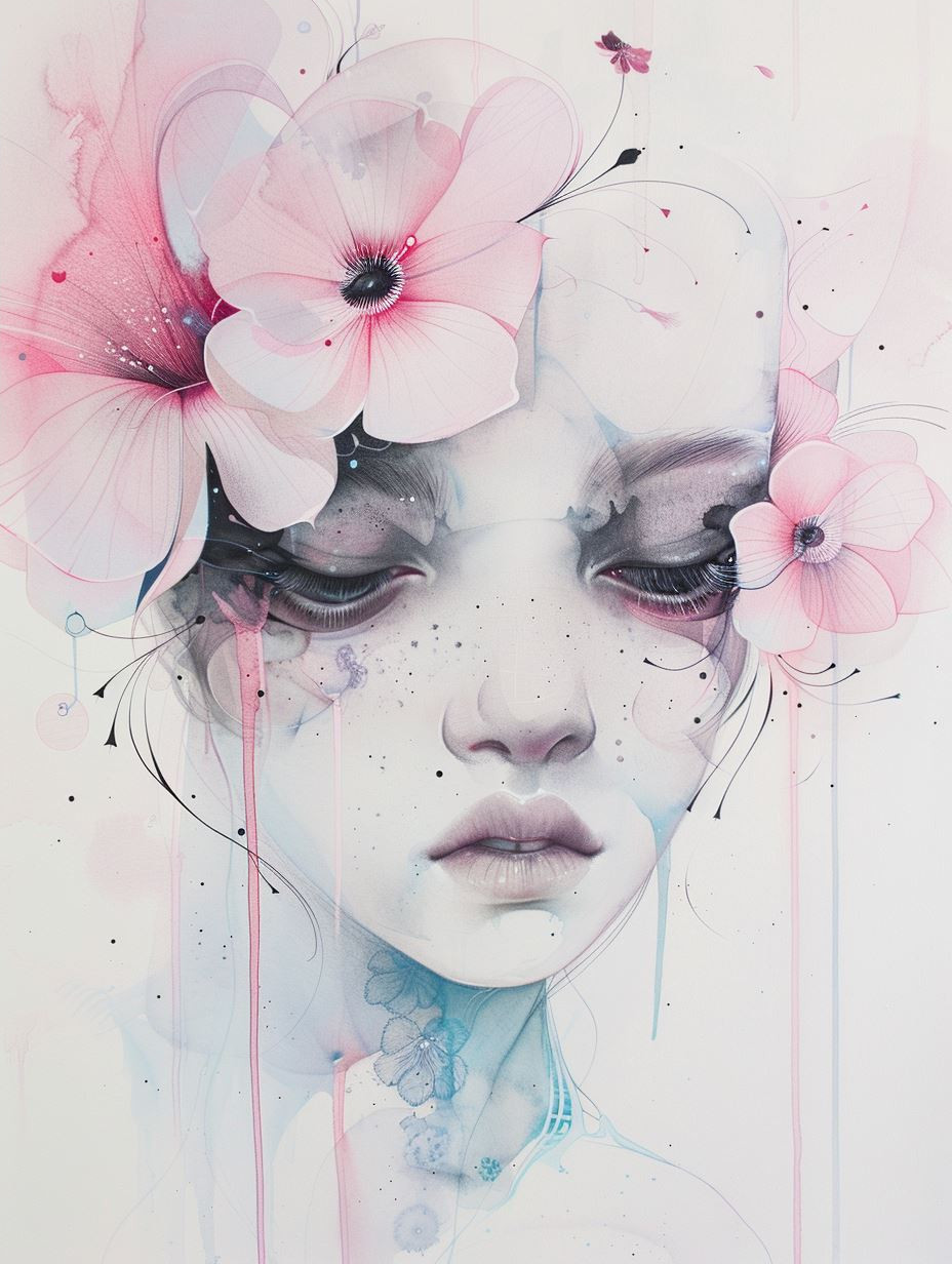 Ethereal Watercolor Portrait Study