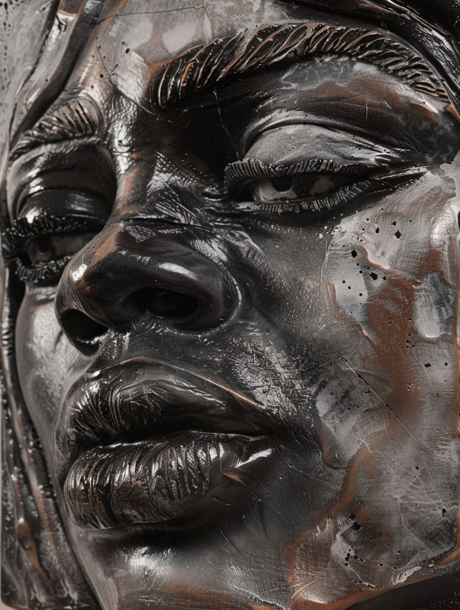 Molten Obsidian Sculpted Portrait