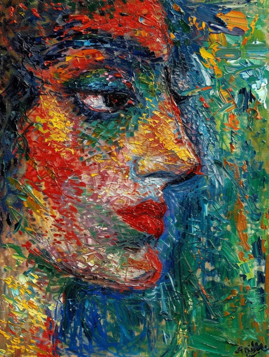 Vibrant Impasto Portrait Study