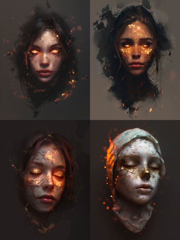 Ember Eyes Dark Fantasy Portrait