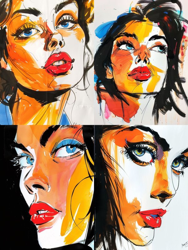 Vibrant Expressionist Female Portraits