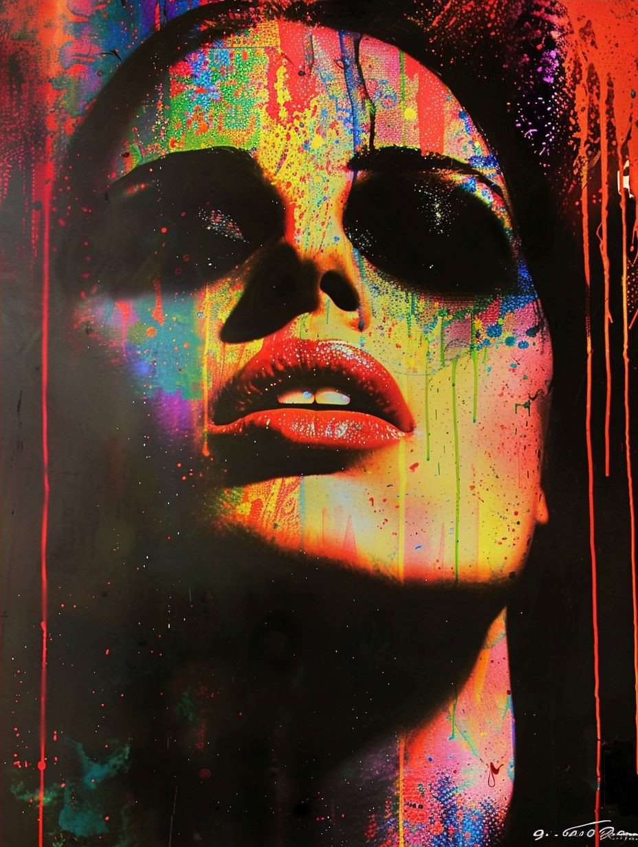 Neon Prism Portrait Fusion