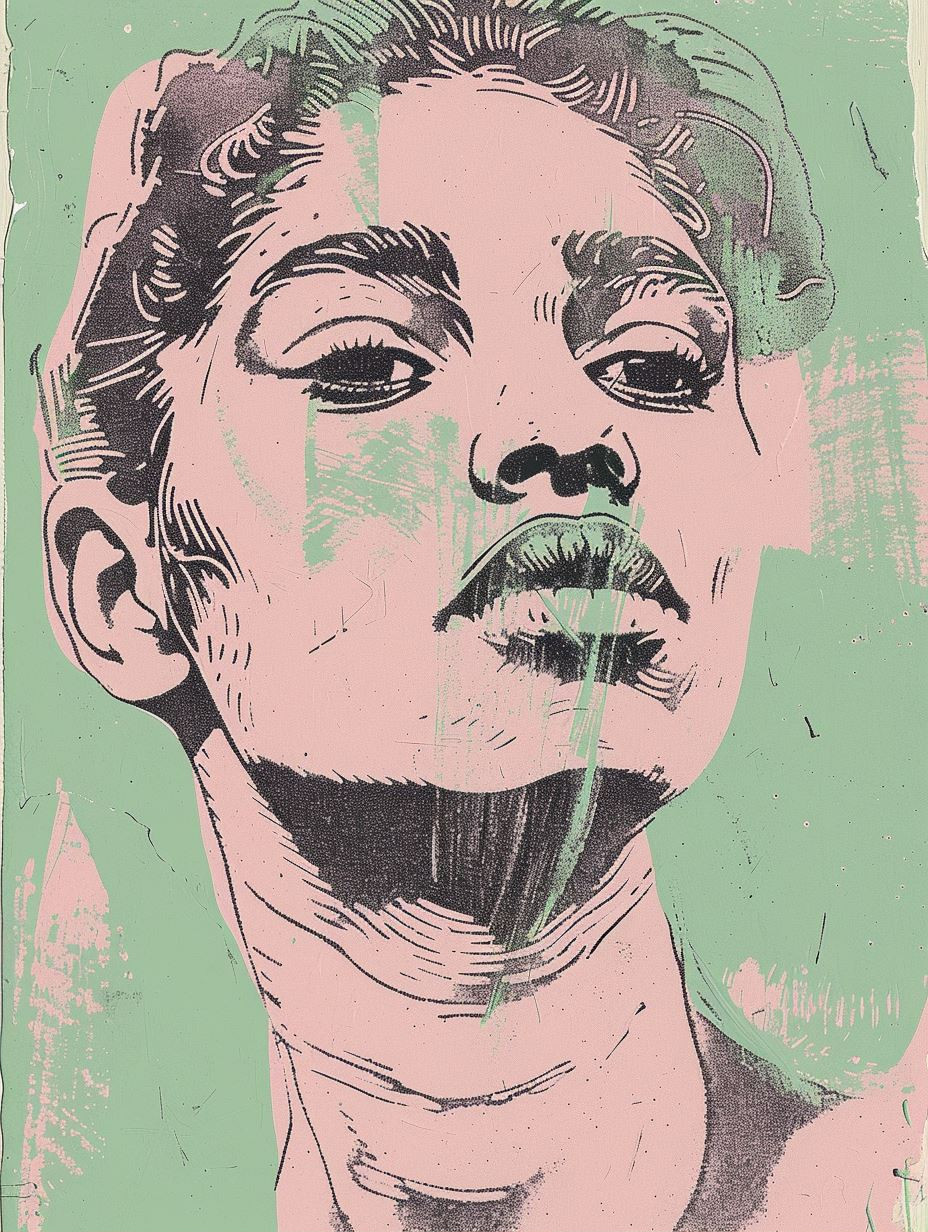 Abstract Pastel Ink Portrait