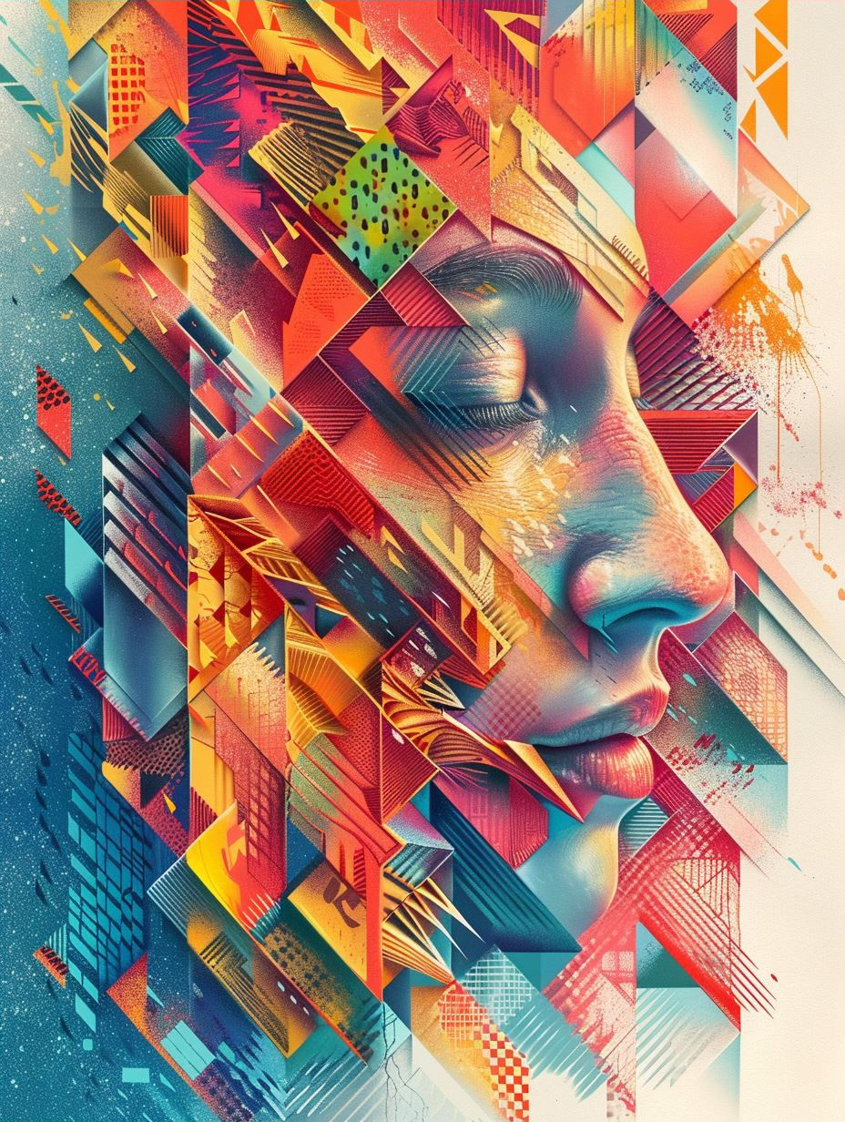 Prismatic Digital Fragment Portrait