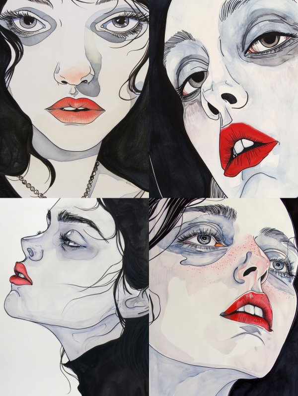 Ink and Watercolor Noir