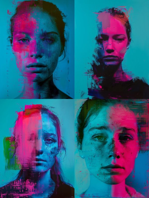 Neon Glitch Portrait