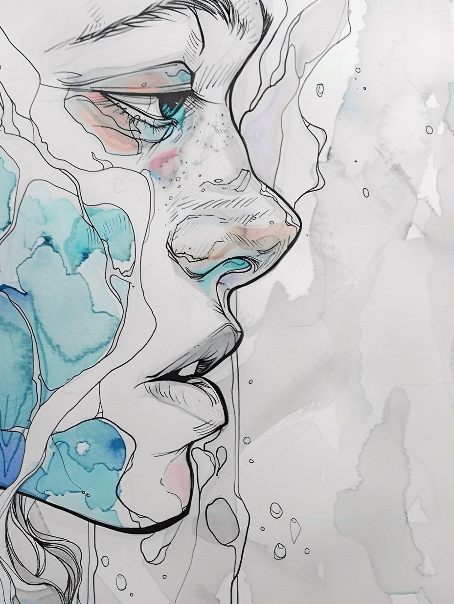 Ethereal Watercolor Portrait Study