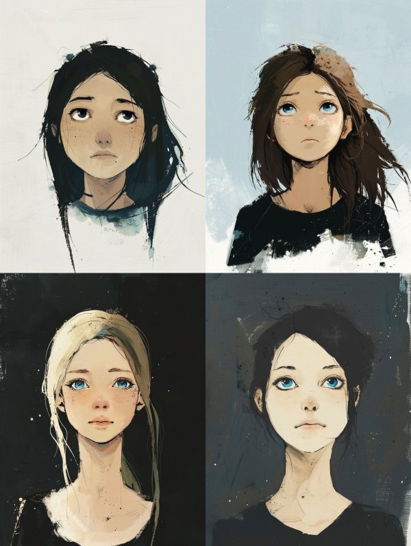 Melancholy Ink Portrait