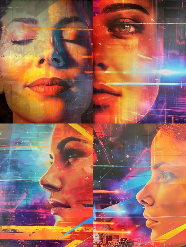 Digital Glitch Ethereal Portrait