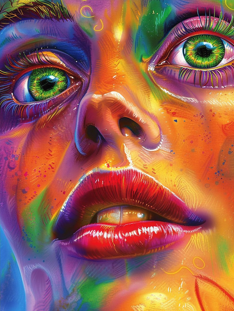 Psychedelic Prism Portrait Art