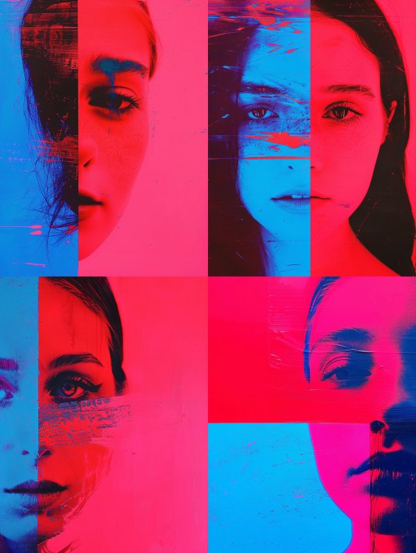 Neon Split Portrait