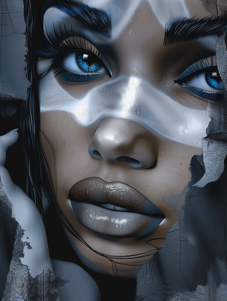 Frozen Azure Gaze