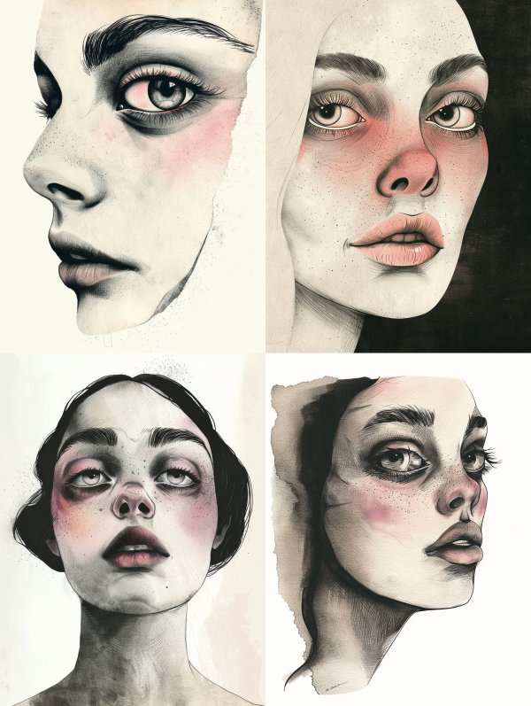 Ethereal Charcoal Gaze