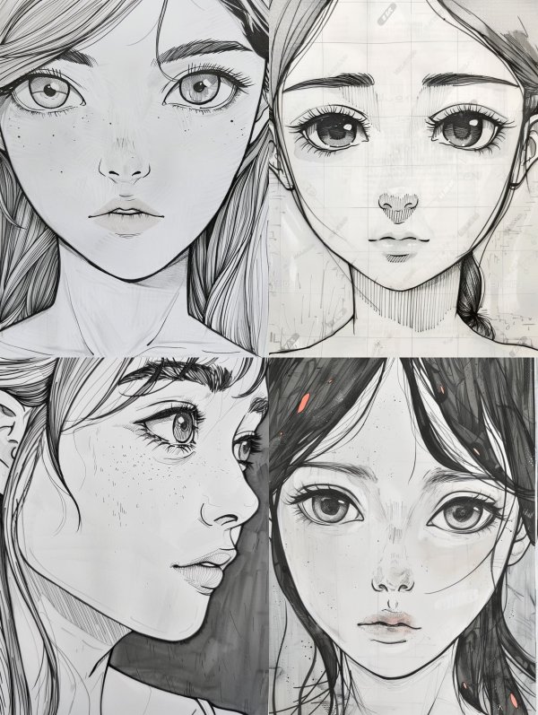 Ethereal Ink Line Portrait