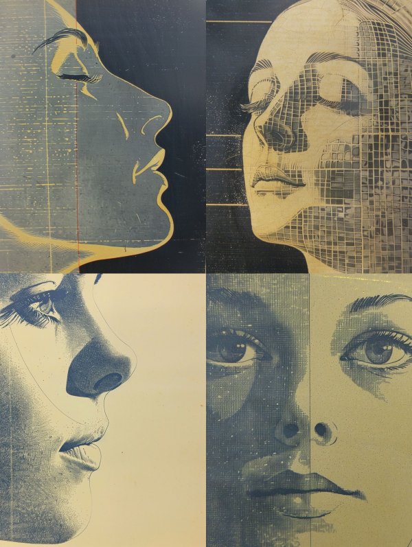 Celestial Profile in Golden Ink