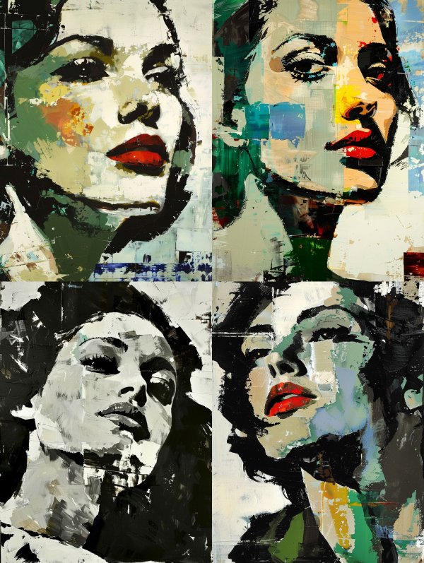 Abstract Fragmented Portrait Study