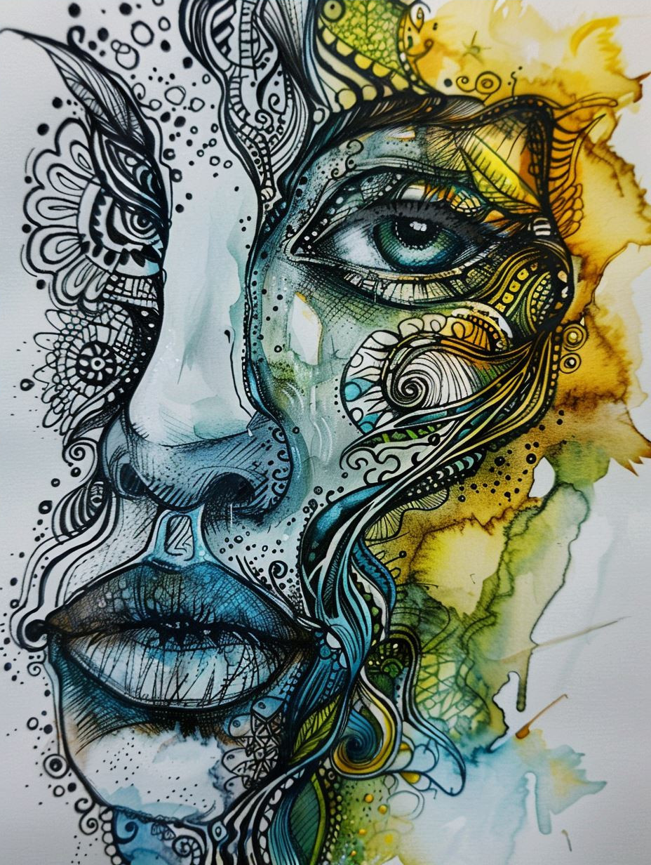 Intricate Psychedelic Portrait Study