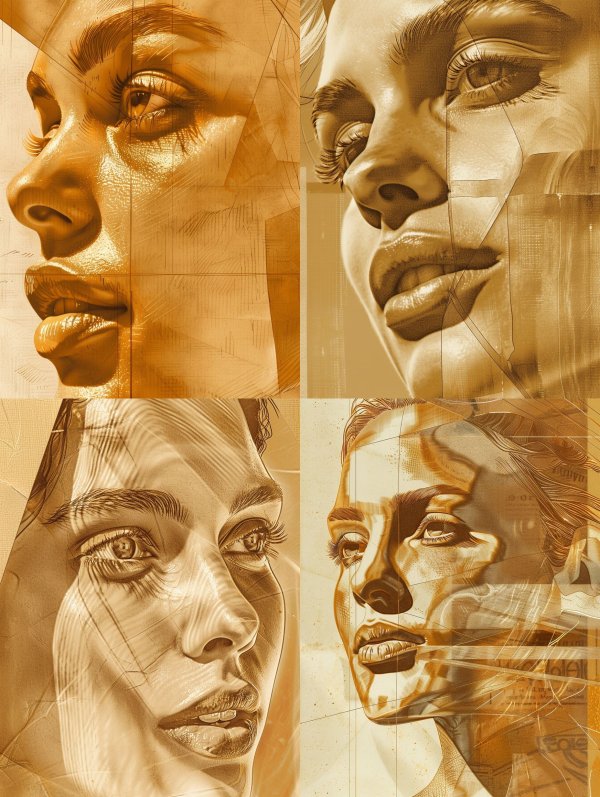 Golden Gilded Digital Portrait